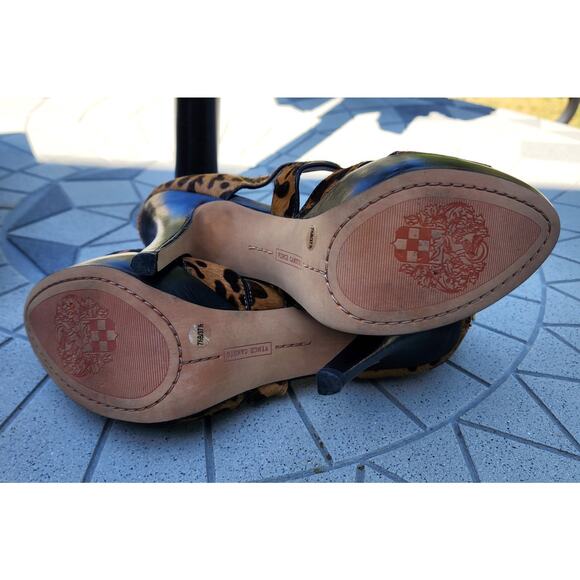 Vince Camuto Melva Leopard Print Calf Hair Strappy Stiletto Sandals 7.5 - Picture 11 of 14